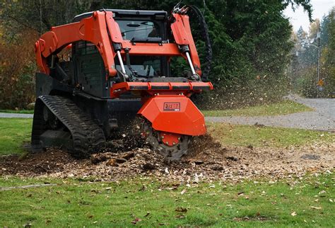 use skid steer to remove stump|skid steer mounted tree grinder.